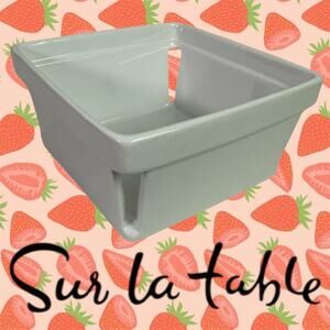 Sur la Table White Ceramic Decorative Berry Basket Bowl 5.5" x 5.75" Minimalist